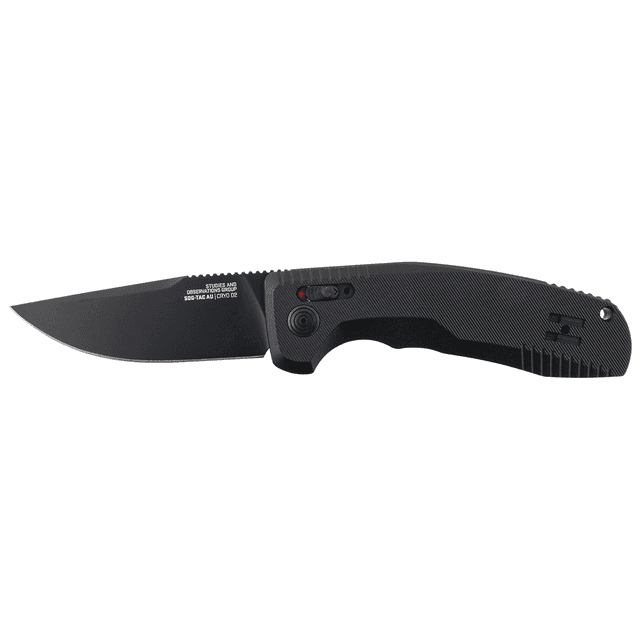S.O.G SOG15380157 SOG-TAC Auto 3.43" Folding Plain Black TiNi Cryo D2 Knife S.O.G SOG15380157 SOG-TAC Auto 3.43" Folding Plain Black TiNi Cryo D2 Knife