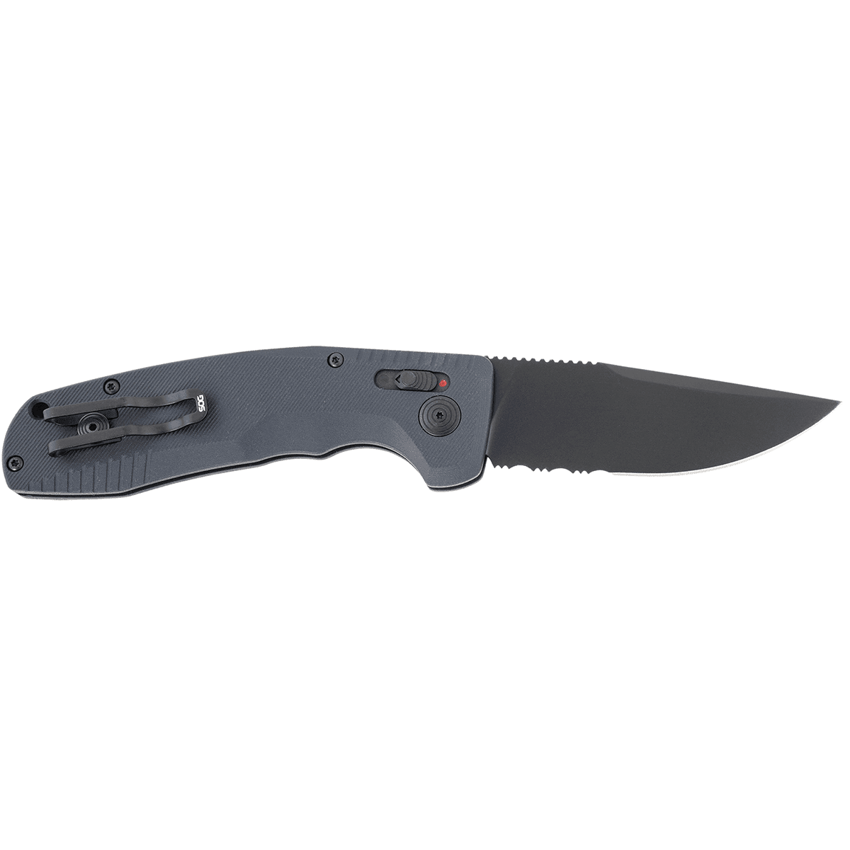 S.O.G SOG15380257 SOG-TAC Auto 3.43" Folding Part Serrated Black TiNi Cryo D2 Knife S.O.G SOG15380257 SOG-TAC Auto 3.43" Folding Part Serrated Black TiNi Cryo D2 Knife