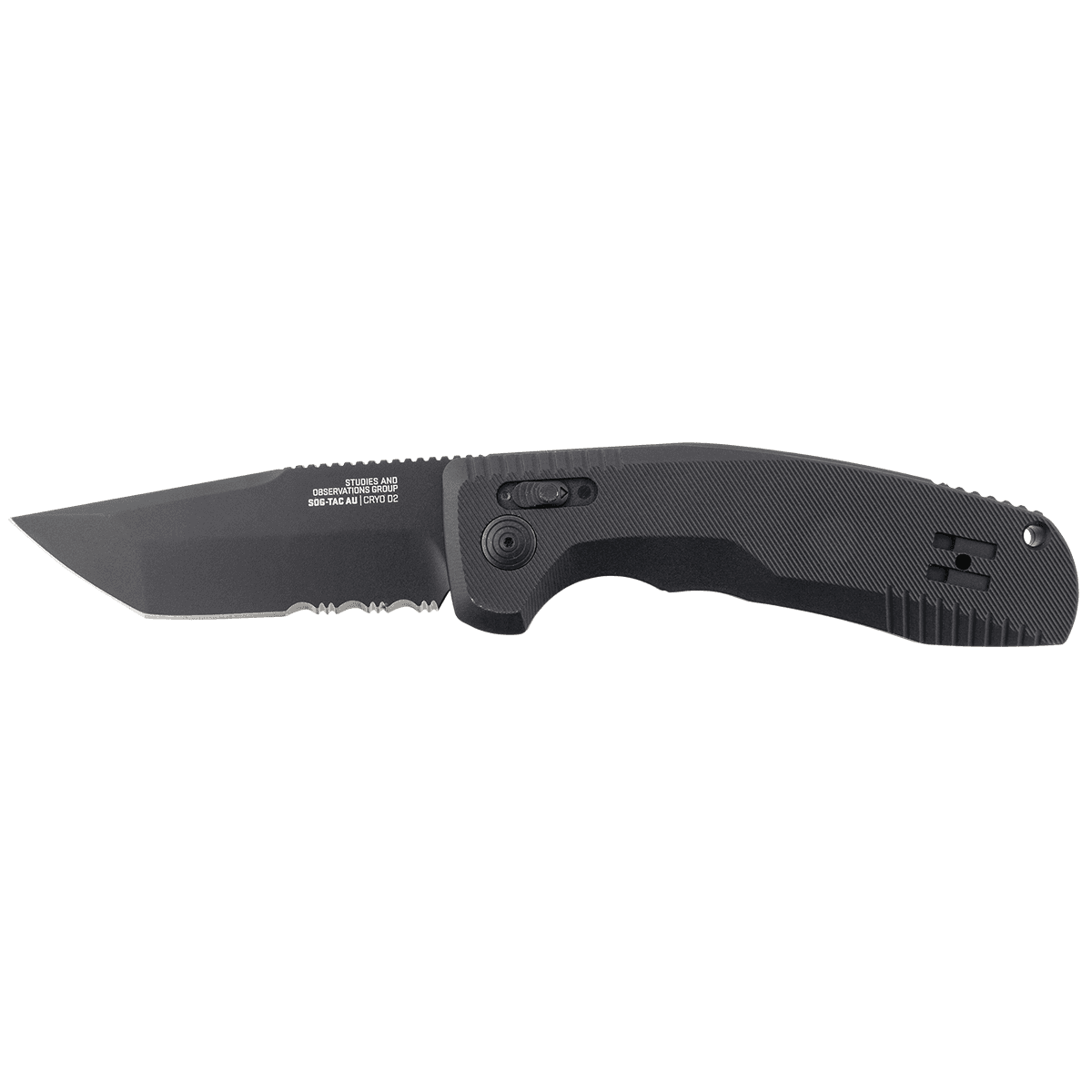 S.O.G SOG15380457 SOG-TAC Auto 3.43" Folding Tanto Part Serrated Knife S.O.G SOG15380457 SOG-TAC Auto 3.43" Folding Tanto Part Serrated Knife