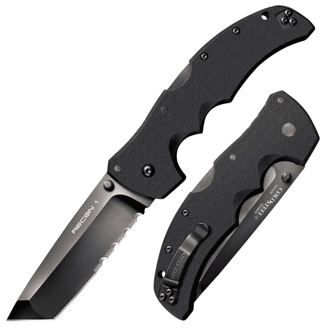 Cold Steel CS27BTH Recon 1 4" Folding Part Serrated DLC Coated American S35VN Knife Cold Steel CS27BTH Recon 1 4" Folding Part Serrated DLC Coated American S35VN Knife