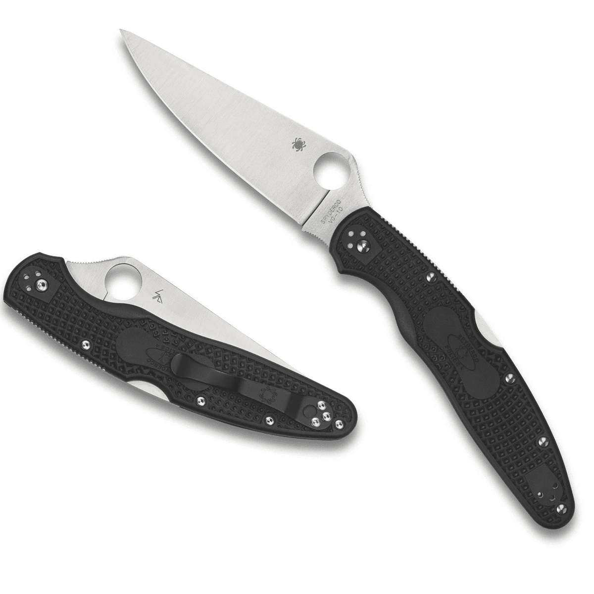 Spyderco C07PBK4 Police 4 Lightweight 4.39" Folding Plain Satin VG-10 Knife Spyderco C07PBK4 Police 4 Lightweight 4.39" Folding Plain Satin VG-10 Knife