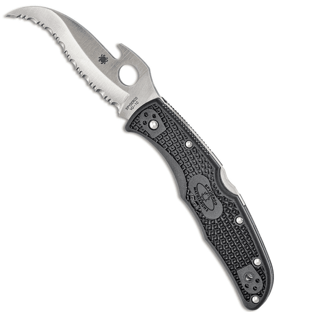 Spyderco C12SBK2W Matriarch 2 3.57" Folding Reverse S Serrated Satin VG-10 Knife Spyderco C12SBK2W Matriarch 2 3.57" Folding Reverse S Serrated Satin VG-10 Knife