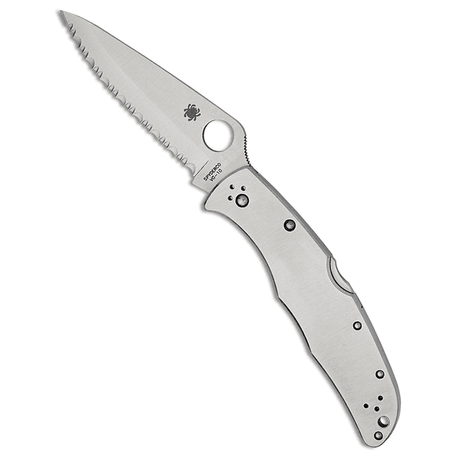 Spyderco C10S Endura 4 3.85" Folding Clip Point Part Serrated VG-10 Knife Spyderco C10S Endura 4 3.85" Folding Clip Point Part Serrated VG-10 Knife