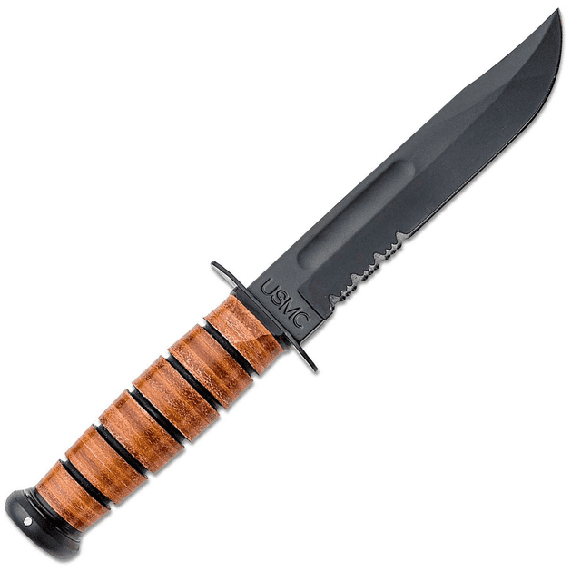 Ka-Bar 1218 USMC Fight/Utility 7" Fixed Clip Point Part Serrated Knife Ka-Bar 1218 USMC Fight/Utility 7" Fixed Clip Point Part Serrated Knife