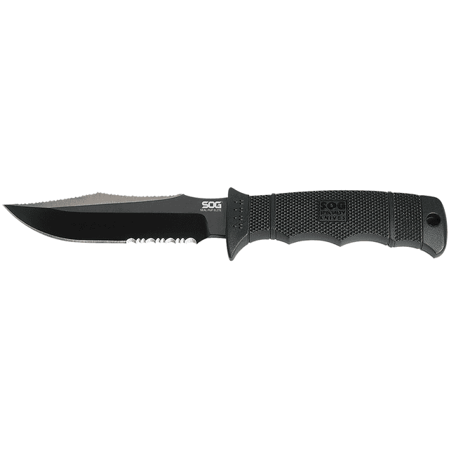 S.O.G SOGE37TK Seal Pup Elite 4.85" Fixed Clip Point Part Serrated Knife S.O.G SOGE37TK Seal Pup Elite 4.85" Fixed Clip Point Part Serrated Knife