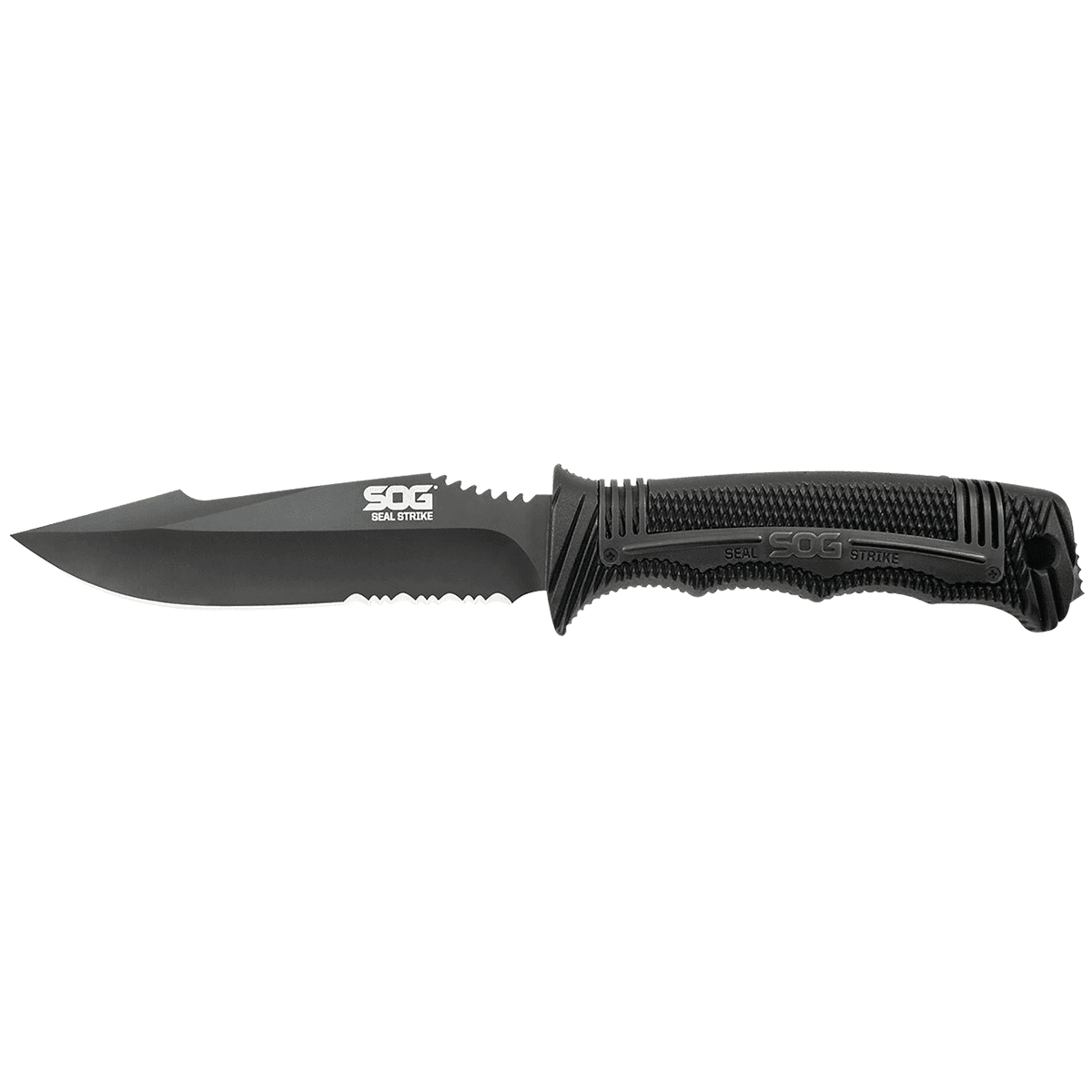 S.O.G SOGSS1003CP Seal Strike 4.90" Fixed Clip Point Part Serrated Knife S.O.G SOGSS1003CP Seal Strike 4.90" Fixed Clip Point Part Serrated Knife