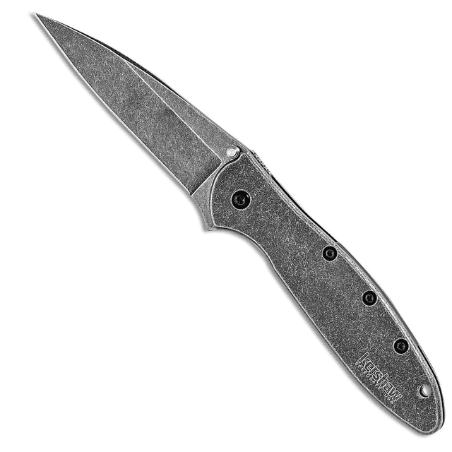 Kershaw 1660BLKW Leek 3" Folding Drop Point Plain Black DLC 14C28N Knife Kershaw 1660BLKW Leek 3" Folding Drop Point Plain Black DLC 14C28N Knife