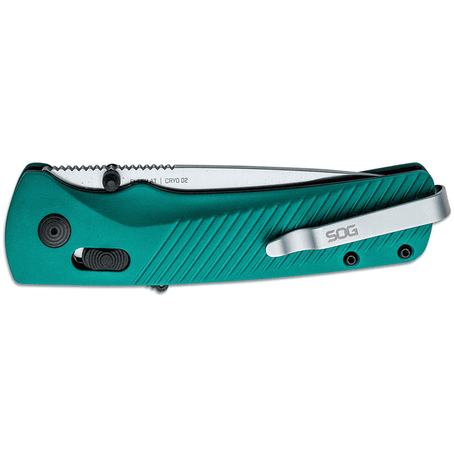 S.O.G SOG11181341 Flash AT 3.45" Folding Straight Back Plain Satin Cryo D2 Knife S.O.G SOG11181341 Flash AT 3.45" Folding Straight Back Plain Satin Cryo D2 Knife