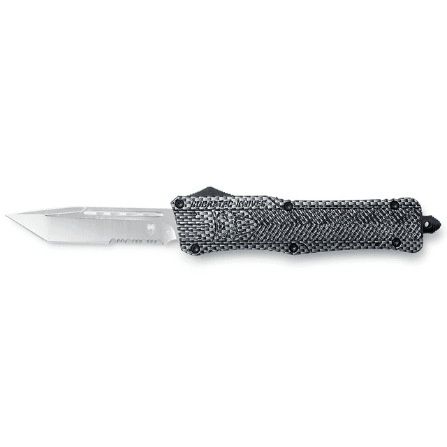CobraTec Knives LCFCTK1LTS CTK-1 Large 3.75" OTF Tanto Part Serrated D2 Steel Knife CobraTec Knives LCFCTK1LTS CTK-1 Large 3.75" OTF Tanto Part Serrated D2 Steel Knife