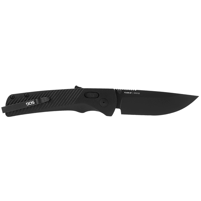 S.O.G SOG11180141 Flash AT 3.45" Folding Plain Black TiNi Cryo Knife S.O.G SOG11180141 Flash AT 3.45" Folding Plain Black TiNi Cryo Knife