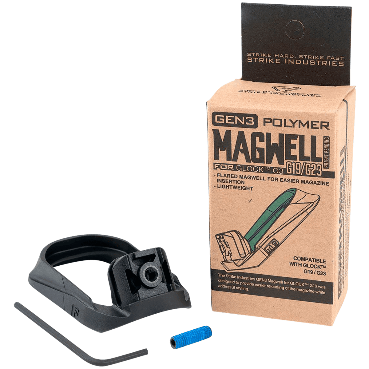 Strike Industries Flared Magwell, Gen 3 Glock 19 & 23 - G3MAGWELL19 Strike Industries Flared Magwell, Gen 3 Glock 19 & 23 - G3MAGWELL19