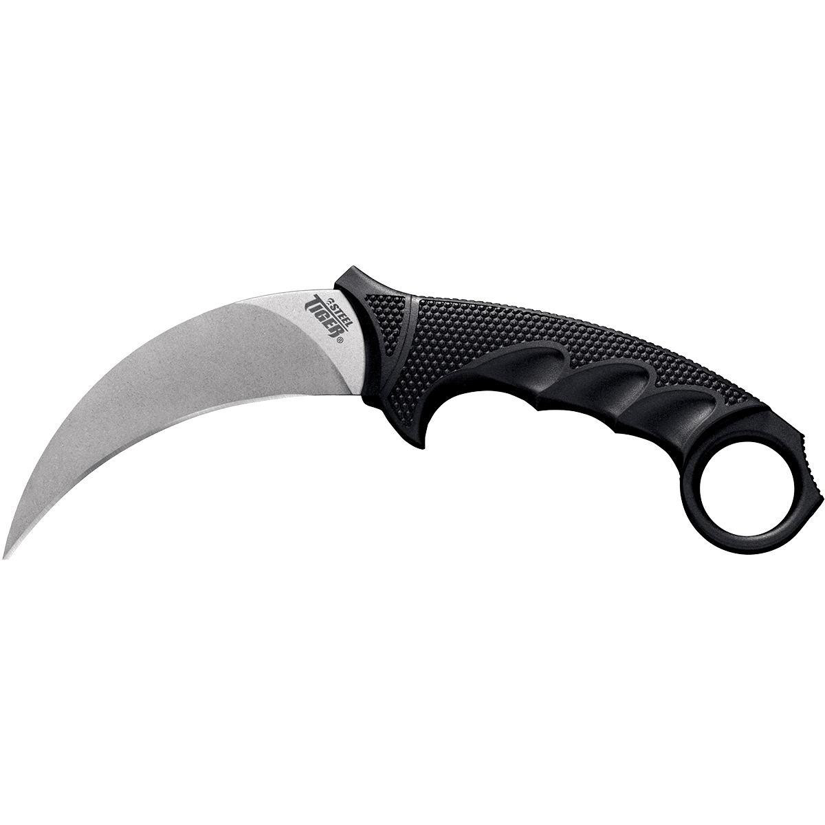 Cold Steel CS49KST Steel Tiger 4.75" Fixed Plain Stone Washed Japanese AUS-8A Knife Cold Steel CS49KST Steel Tiger 4.75" Fixed Plain Stone Washed Japanese AUS-8A Knife