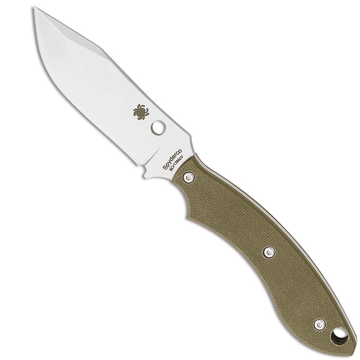 Spyderco FB49GPOD Stok 2.95" Fixed Bowie Plain Stonewashed 8Cr13MoV Knife Spyderco FB49GPOD Stok 2.95" Fixed Bowie Plain Stonewashed 8Cr13MoV Knife