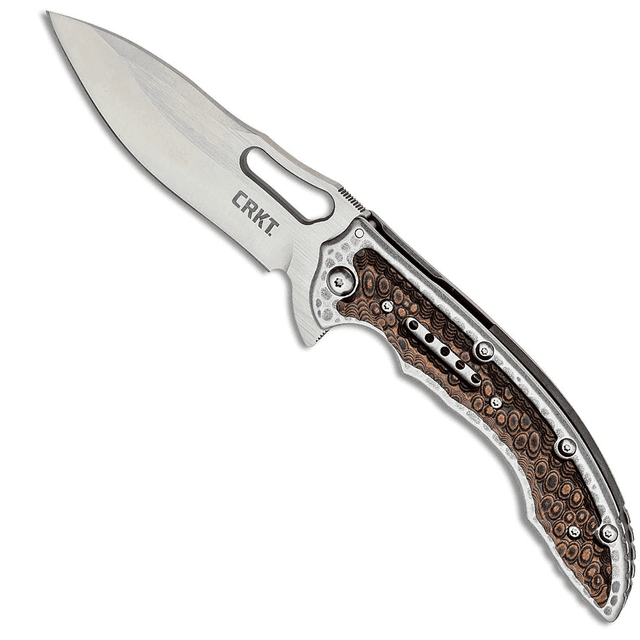 CRKT 5470 Fossil 3.96" Folding Drop Point Plain Satin 8Cr13MoV Knife CRKT 5470 Fossil 3.96" Folding Drop Point Plain Satin 8Cr13MoV Knife