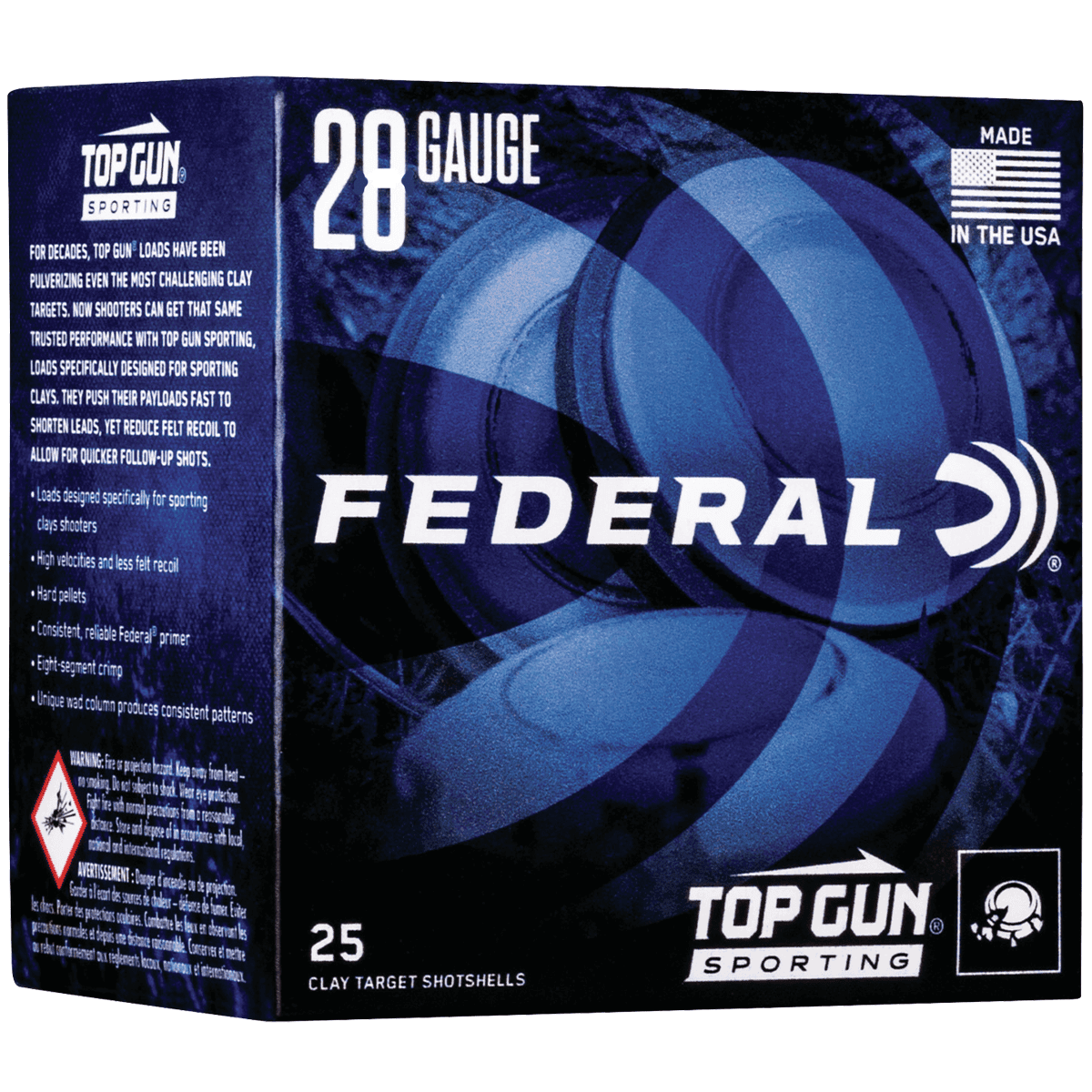 Federal TGS2821-7.5 Top Gun 28 Gauge 2.75" 3/4 oz 1330 fps 7.5 Shot 25 Bx Federal TGS2821-7.5 Top Gun 28 Gauge 2.75" 3/4 oz 1330 fps 7.5 Shot 25 Bx