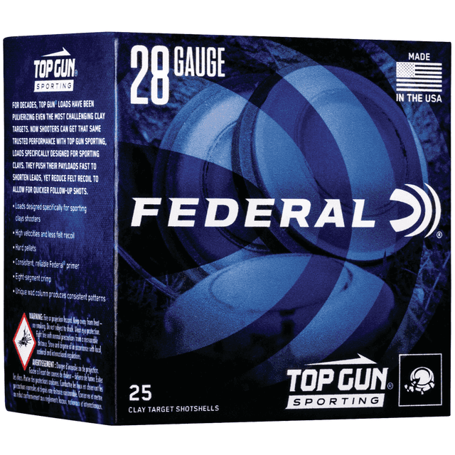 Federal TGS2821-7.5 Top Gun 28 Gauge 2.75" 3/4 oz 1330 fps 7.5 Shot 25 Bx Federal TGS2821-7.5 Top Gun 28 Gauge 2.75" 3/4 oz 1330 fps 7.5 Shot 25 Bx