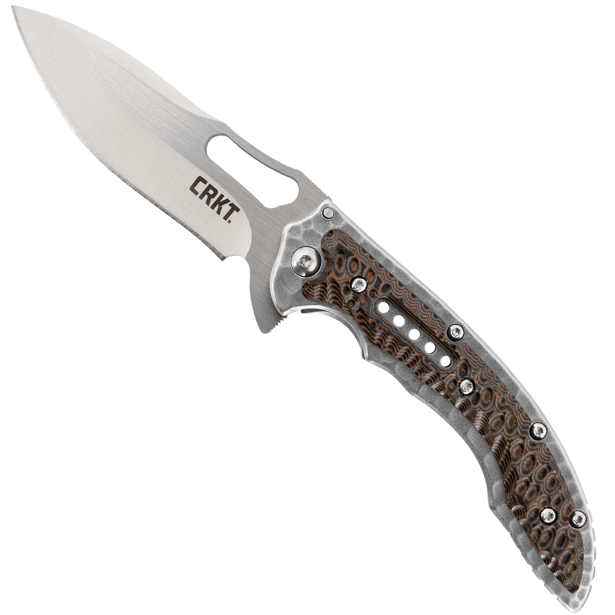 CRKT 5460 Fossil Compact 3.41" Folding Drop Point Plain Satin 8Cr13MoV SS Blade Knife CRKT 5460 Fossil Compact 3.41" Folding Drop Point Plain Satin 8Cr13MoV SS Blade Knife