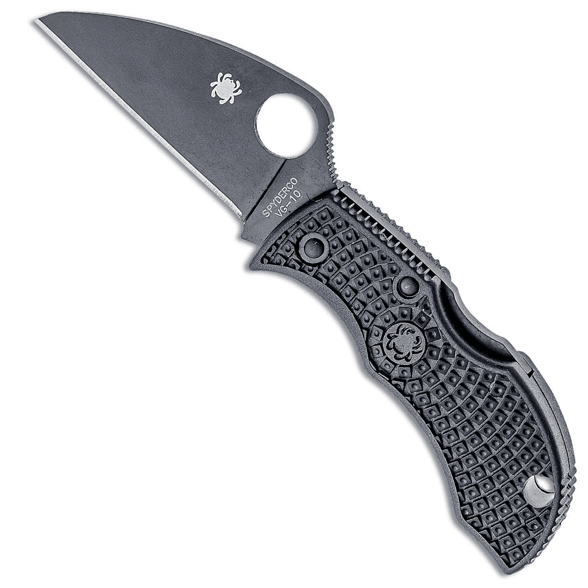 Spyderco MBKWPBK Manbug 1.91" Folding Wharncliffe Plain Non-Reflective Black TiCN VG-10 Knife Spyderco MBKWPBK Manbug 1.91" Folding Wharncliffe Plain Non-Reflective Black TiCN VG-10 Knife