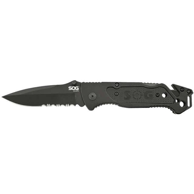 S.O.G SOGFF25CP Escape 3.40" Folding Clip Point Part Serrated Knife S.O.G SOGFF25CP Escape 3.40" Folding Clip Point Part Serrated Knife