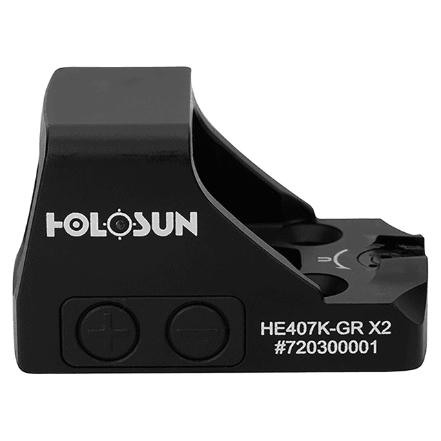 Holosun 407 Black Anodized, 0.58mm x 0.77mm, 6 MOA Green Dot Reticle - HE407KGRX2 Holosun 407 Black Anodized, 0.58mm x 0.77mm, 6 MOA Green Dot Reticle - HE407KGRX2