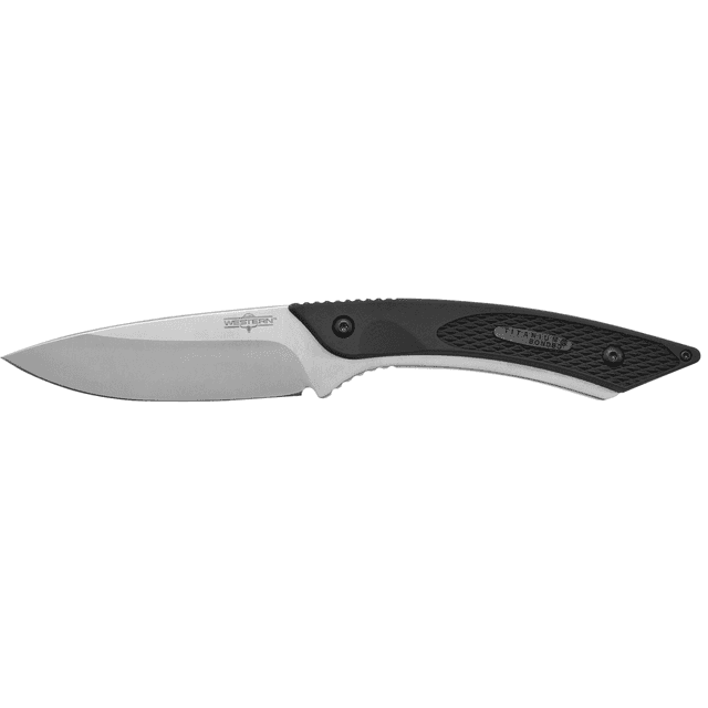 Camillus 19123 Western Coil 3.25" Fixed Plain Silver 420 Steel Titanium Bonded Knife Camillus 19123 Western Coil 3.25" Fixed Plain Silver 420 Steel Titanium Bonded Knife