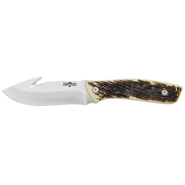 Camillus 19247 Western Crosstrail 4.25" Fixed Gut Hook Plain Silver 420 Steel Knife Camillus 19247 Western Crosstrail 4.25" Fixed Gut Hook Plain Silver 420 Steel Knife