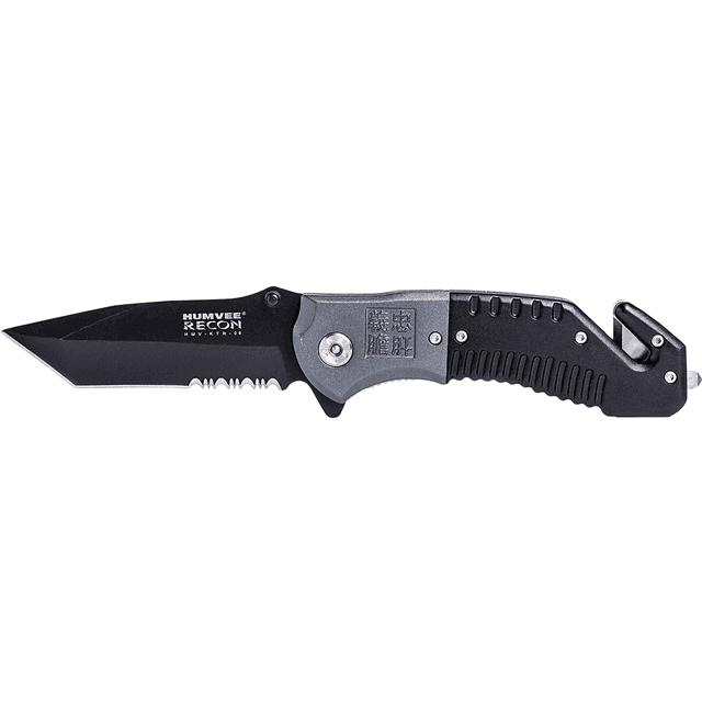 Humvee Adventure Gear HMVKTR08 Humvee Recon Folding Plain/Serrated Knife Humvee Adventure Gear HMVKTR08 Humvee Recon Folding Plain/Serrated Knife