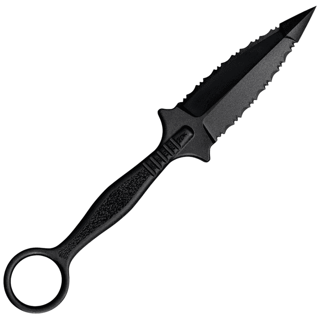 Cold Steel CS92FR FGX Ring Dagger 3.50" Fixed Serrated Dagger Black Griv-Ex Blade/Black w/Molded Ring Griv-Ex Handle Cold Steel CS92FR FGX Ring Dagger 3.50" Fixed Serrated Dagger Black Griv-Ex Blade/Black w/Molded Ring Griv-Ex Handle