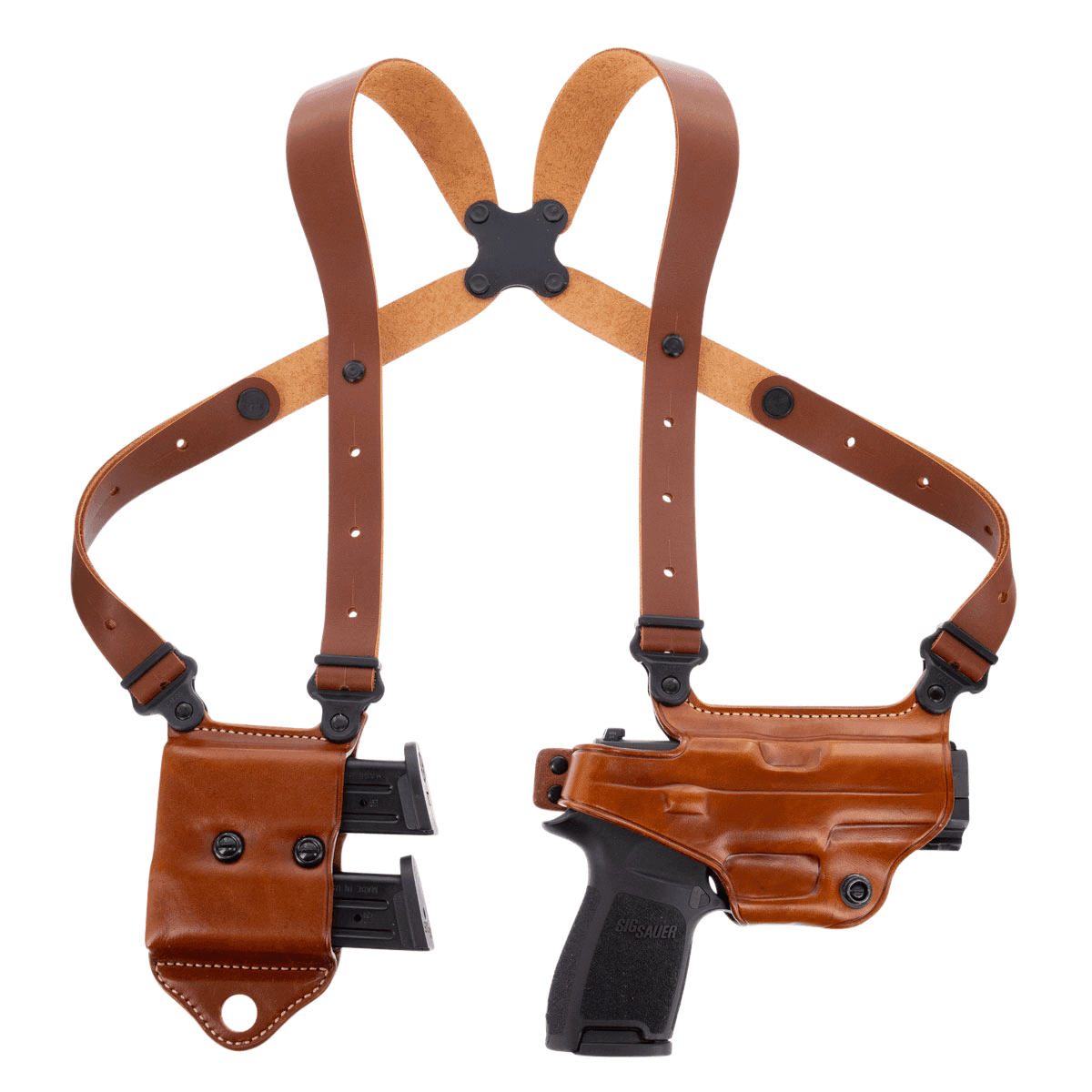 Galco MCII250 Miami Classic II Shoulder System Size Fits Chest Up To 56" Tan Leather Harness Fits Sig P229 Fits Sig P226 Fits Sig P228 Right Hand Galco MCII250 Miami Classic II Shoulder System Size Fits Chest Up To 56" Tan Leather Harness Fits Sig P229 Fits Sig P226 Fits Sig P228 Right Hand