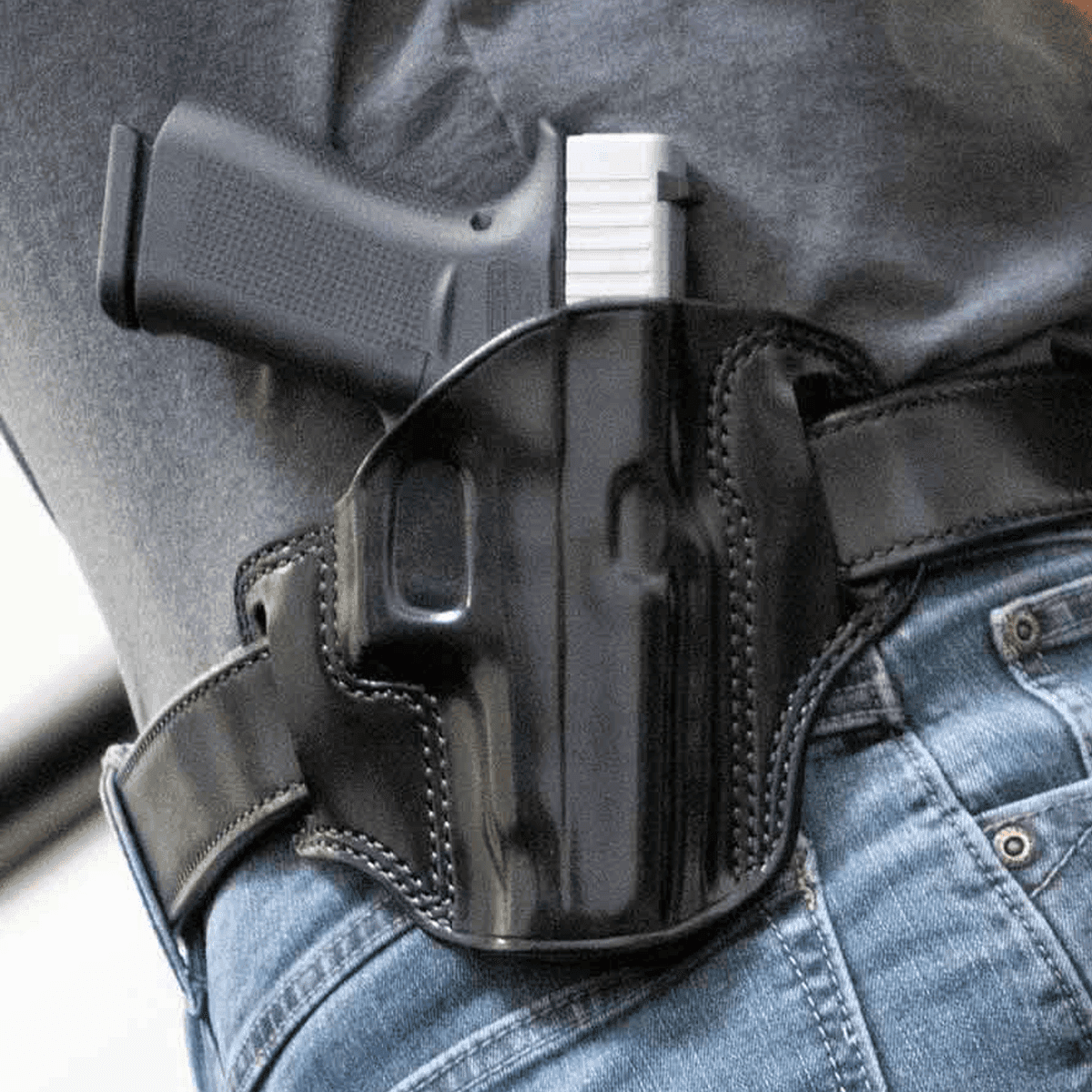 Galco CM876B Combat Master OWB Black Leather Belt Slide Fits Springfield Hellcat Pro Right Hand Galco CM876B Combat Master OWB Black Leather Belt Slide Fits Springfield Hellcat Pro Right Hand