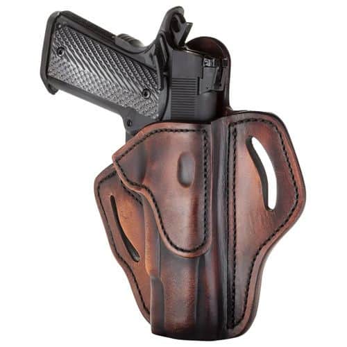 1791 Gunleather ORBH1SVTGR BH1 Optic Ready OWB Vintage Leather Belt Slide Fits 4-5" 1911 Right Hand 1791 Gunleather ORBH1SVTGR BH1 Optic Ready OWB Vintage Leather Belt Slide Fits 4-5" 1911 Right Hand