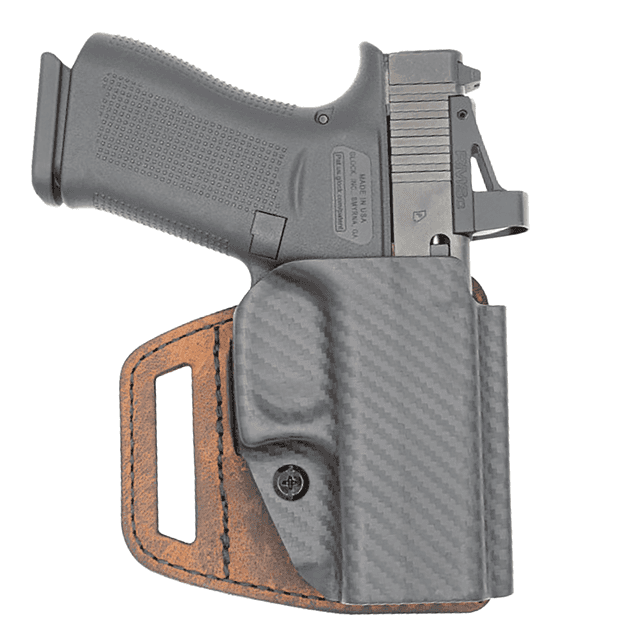 Versacarry VSL211365 V-Slide OWB Brown Leather/Polymer Belt Slide Fits Sig P365 Right Hand Versacarry VSL211365 V-Slide OWB Brown Leather/Polymer Belt Slide Fits Sig P365 Right Hand