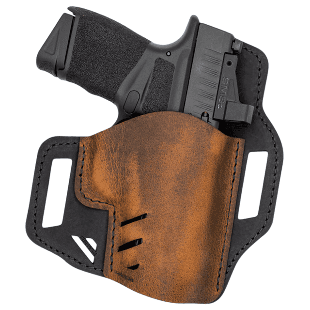 Versacarry RR1103 Rough Rider OWB Size 03 Black/Brown Leather Belt Slide Versacarry RR1103 Rough Rider OWB Size 03 Black/Brown Leather Belt Slide