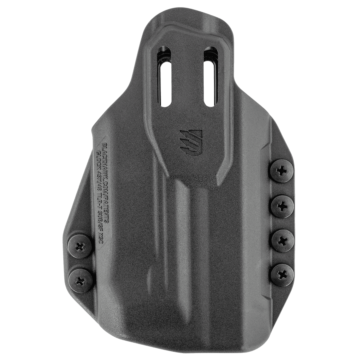 Blackhawk 416476BK Stache IWB Size 76 Black Polymer Belt Clip Compatible w/Glock 43X/48 w/SureFire XSC Ambidextrous Blackhawk 416476BK Stache IWB Size 76 Black Polymer Belt Clip Compatible w/Glock 43X/48 w/SureFire XSC Ambidextrous