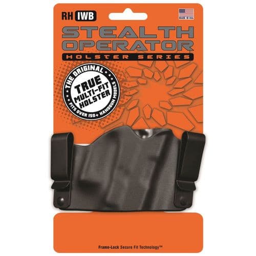 Stealth Operator H60214 Compact IWB Black Nylon, Compatible w/Springfield XD, Glock (Except 42), Belt Loop Mount Right Hand Stealth Operator H60214 Compact IWB Black Nylon, Compatible w/Springfield XD, Glock (Except 42), Belt Loop Mount Right Hand