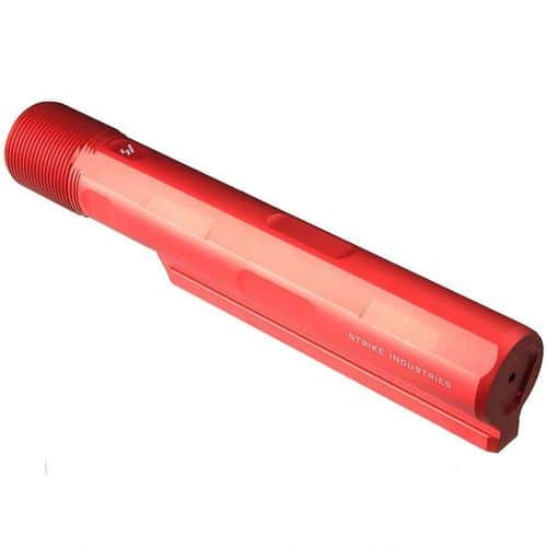 Strike Industries AR-15 Mil-Spec Advanced Receiver Extension 7 Position Buffer Tube Aluminum Red Strike Industries AR-15 Mil-Spec Advanced Receiver Extension 7 Position Buffer Tube Aluminum Red