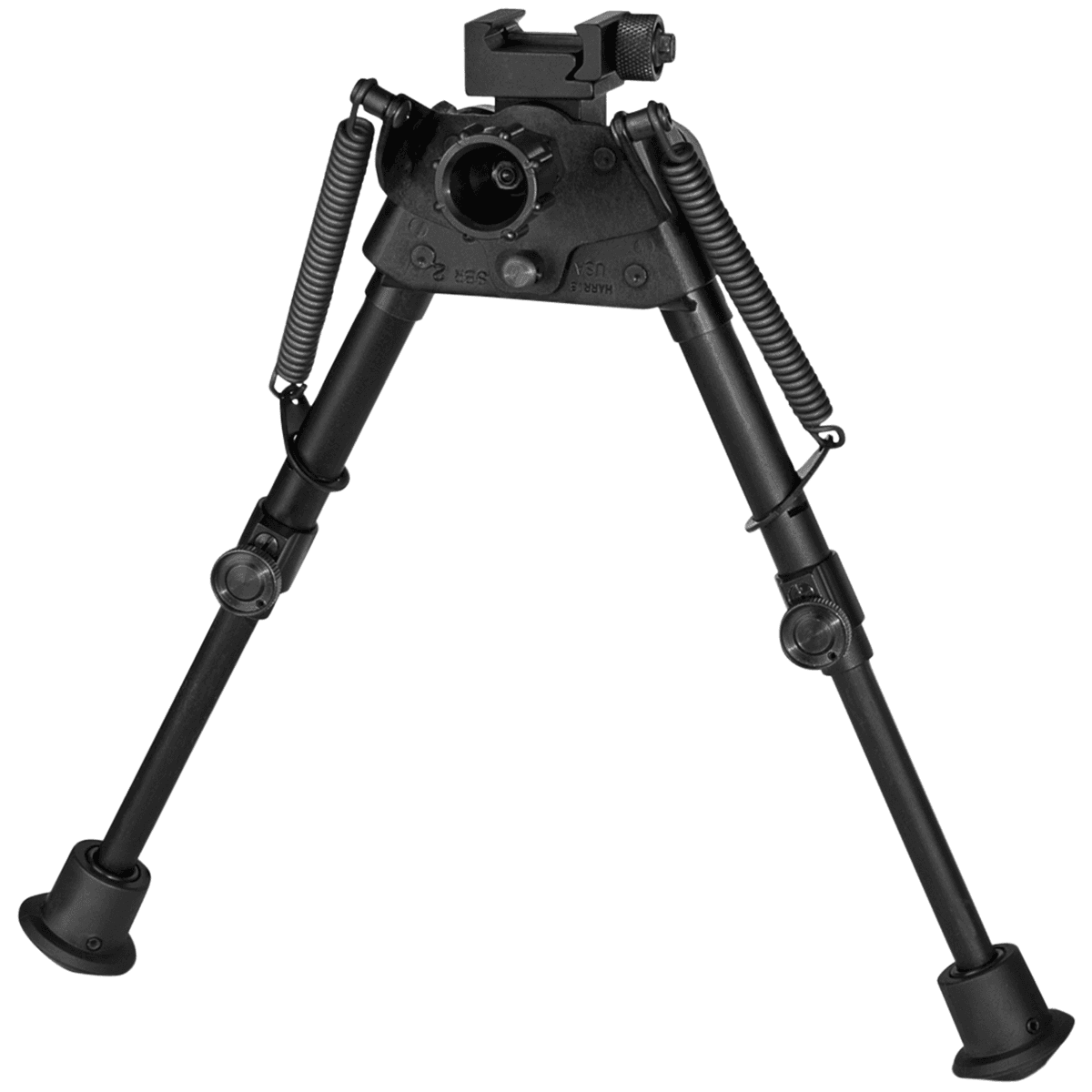 Harris Bipods SBR2P Swivel BR Picatinny, 6-9", Black Steel/Aluminum, Self Leveling Legs, Rubber Feet Harris Bipods SBR2P Swivel BR Picatinny, 6-9", Black Steel/Aluminum, Self Leveling Legs, Rubber Feet