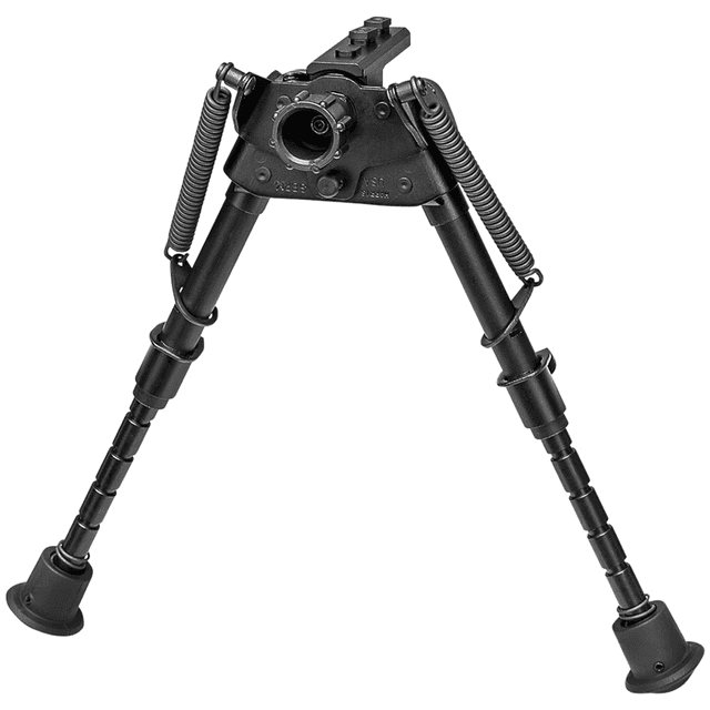 Harris Bipods SBRMMLOK Swivel BR M-LOK, 6-9", Black Steel/Aluminum, Notched Legs, Rubber Feet Harris Bipods SBRMMLOK Swivel BR M-LOK, 6-9", Black Steel/Aluminum, Notched Legs, Rubber Feet