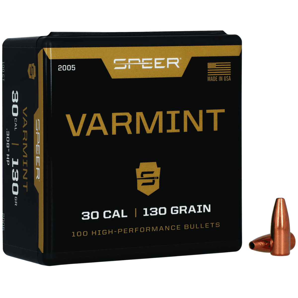Speer Varmint 30 Caliber 130gr Jacketed Hollow Point - 2005 Speer Varmint 30 Caliber 130gr Jacketed Hollow Point - 2005
