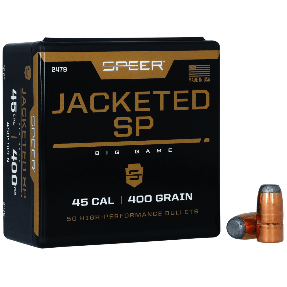 Speer Hot-Cor 45 Caliber 400gr Soft Point Flat Nose - 2479 Speer Hot-Cor 45 Caliber 400gr Soft Point Flat Nose - 2479