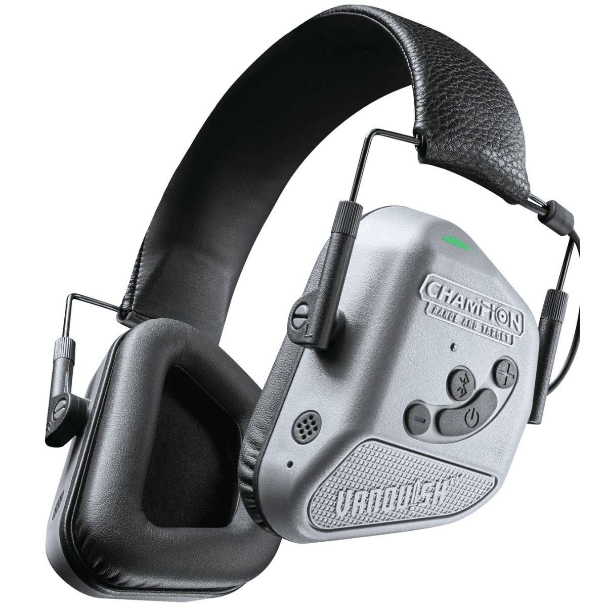 Champion Targets Vanquish Pro Elite Muff Over the Head Bluetooth Enabled Rechargeable Li-ion Battery Black/Gray - 40982 Champion Targets Vanquish Pro Elite Muff Over the Head Bluetooth Enabled Rechargeable Li-ion Battery Black/Gray - 40982