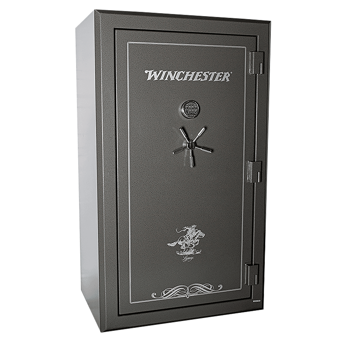 Winchester Safes Legacy 53 Electronic Entry Black Powder Coat 10 Gauge Steel Holds Up to 51 Long Guns Fireproof- Yes Winchester Safes Legacy 53 Electronic Entry Black Powder Coat 10 Gauge Steel Holds Up to 51 Long Guns Fireproof- Yes