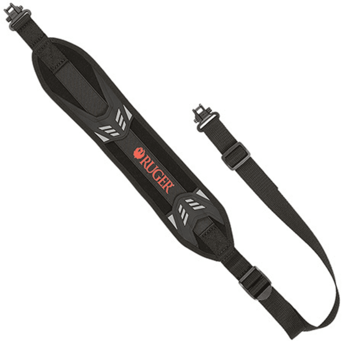 Ruger Mesa Rifle Sling, Adjustable Length Black with Red Ruger Logo Neoprene with 500 lbs Tested Swivels - 27834 Ruger Mesa Rifle Sling, Adjustable Length Black with Red Ruger Logo Neoprene with 500 lbs Tested Swivels - 27834