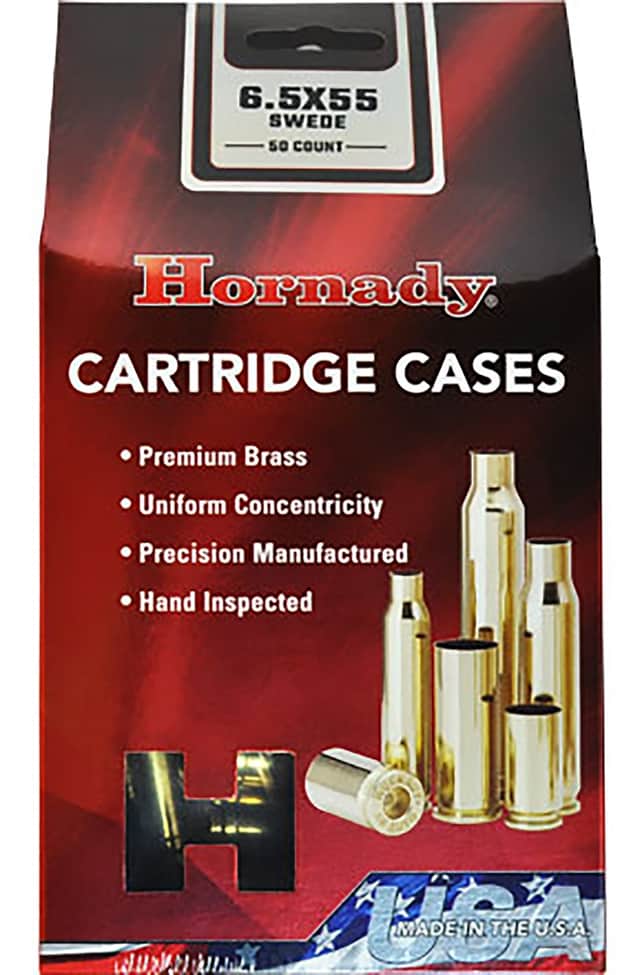 Hornady Unprimed Cases Cartridge 6.5x55 Swedish Rifle Brass - 86263 Hornady Unprimed Cases Cartridge 6.5x55 Swedish Rifle Brass - 86263