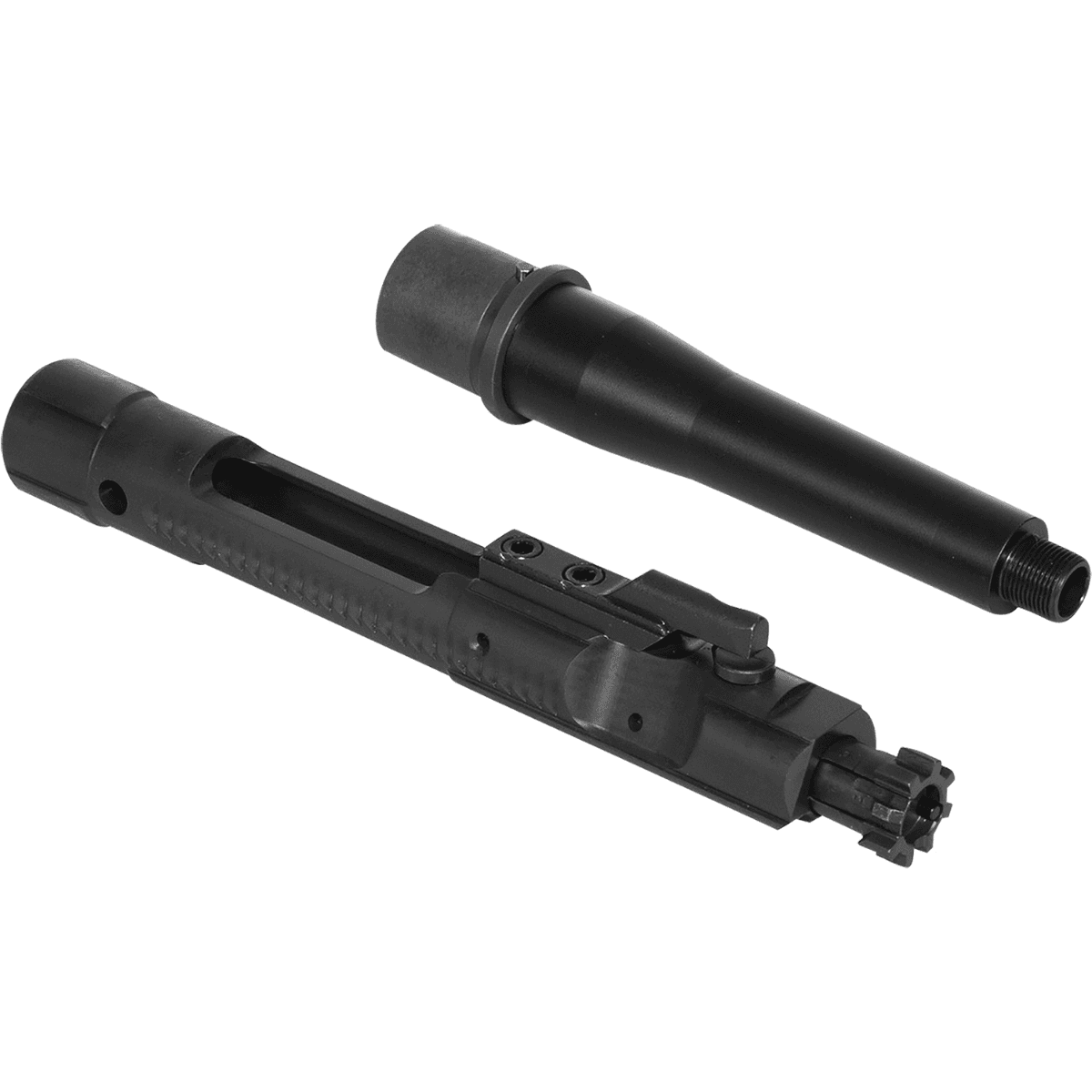 CMMG Replacement Barrel Kit with Bolt Carrier Group - 9mm Luger, 5" Threaded, Black, Radial Delayed Blowback, Fits AR-Platform - 99D17C3 CMMG Replacement Barrel Kit with Bolt Carrier Group - 9mm Luger, 5" Threaded, Black, Radial Delayed Blowback, Fits AR-Platform - 99D17C3
