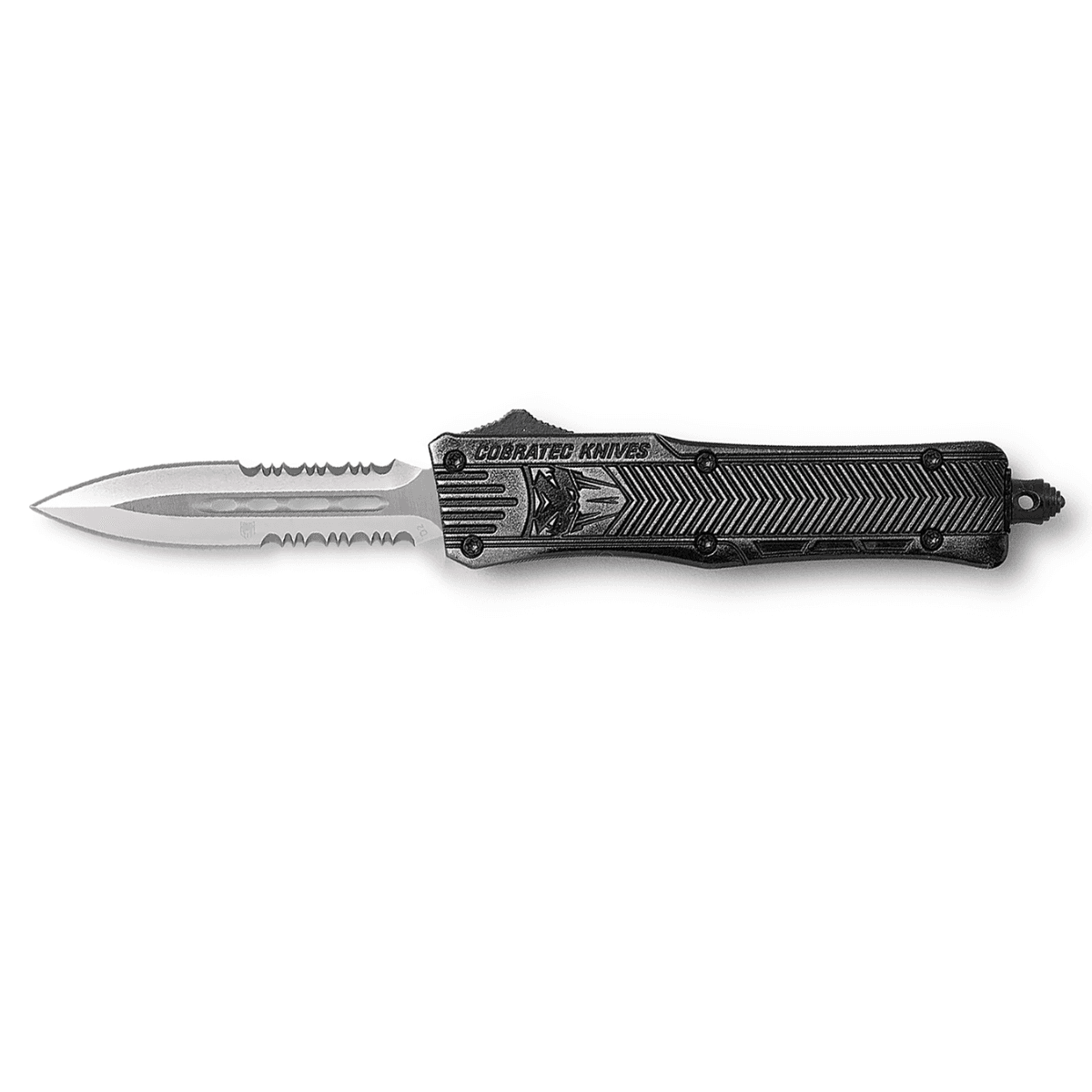 CobraTec CTK-1 OTF Knife with 2.75" Part Serrated D2 Steel Blade - SSWCTK1SDAG2SS CobraTec CTK-1 OTF Knife with 2.75" Part Serrated D2 Steel Blade - SSWCTK1SDAG2SS