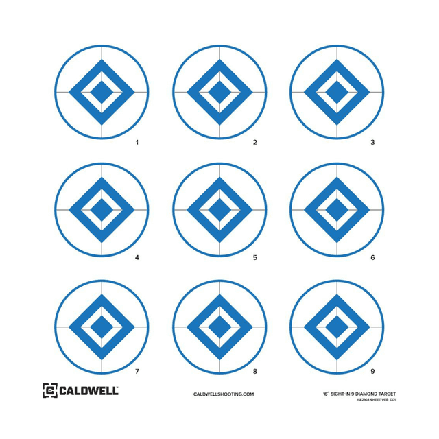 Caldwell Diamond Self-Adhesive 16" Blue/White target, 10 Pack - 1175519 Caldwell Diamond Self-Adhesive 16" Blue/White target, 10 Pack - 1175519