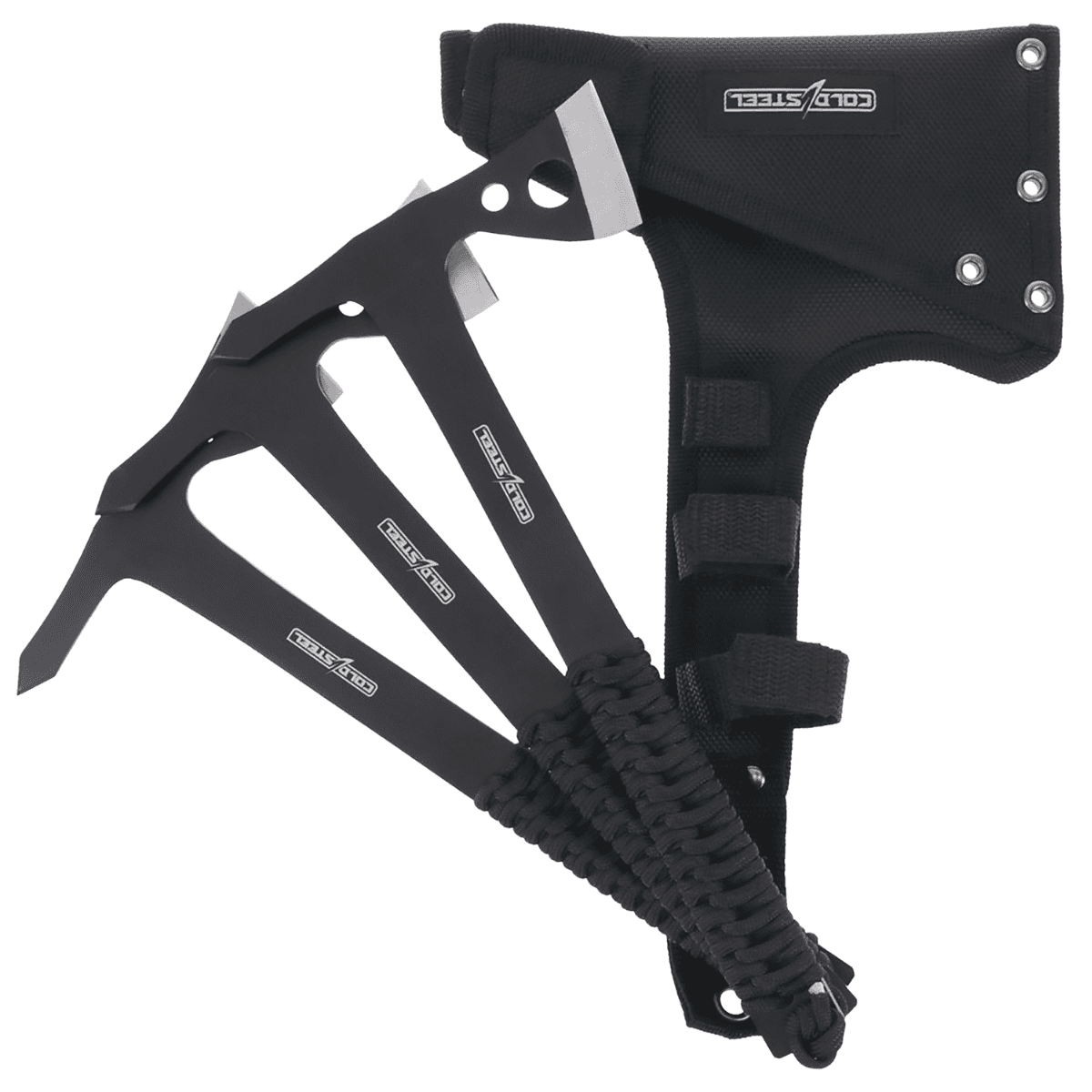 Cold Steel Throwing Axes with 1.75" Black Oxide 420 Stainless Steel Blade and Paracord Wrap Handle, Set of 3 - CSTH175AX3PK Cold Steel Throwing Axes with 1.75" Black Oxide 420 Stainless Steel Blade and Paracord Wrap Handle, Set of 3 - CSTH175AX3PK