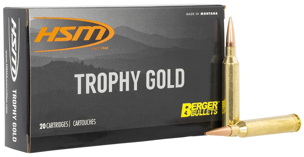 HSM Trophy Gold Extended Range 264 Win Mag 130 gr Berger Hunting VLD Match 20 Per Box/ 20 Case - 264WM130VLD HSM Trophy Gold Extended Range 264 Win Mag 130 gr Berger Hunting VLD Match 20 Per Box/ 20 Case - 264WM130VLD