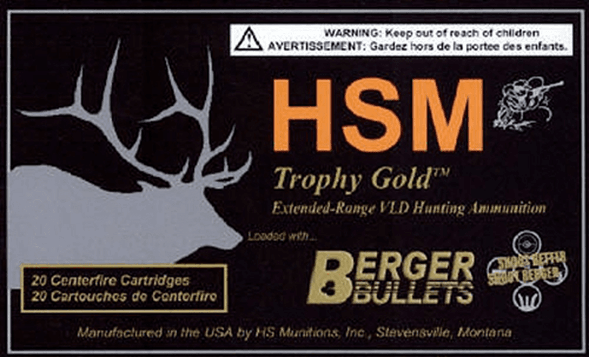 HSM Trophy Gold Extended Range 6mm 95 gr Berger Hunting VLD Match 20 Per Box/ 25 Case - 6REM95VLD HSM Trophy Gold Extended Range 6mm 95 gr Berger Hunting VLD Match 20 Per Box/ 25 Case - 6REM95VLD